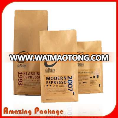 flat bottom coffee bag/coffee pouch/coffee packing bag with valve