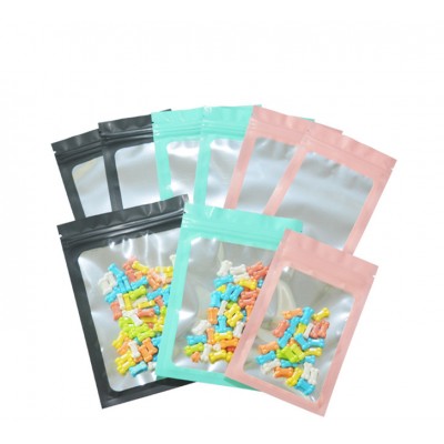 plastic clear front smell proof custom printed ziplock foil weed mylar bags with window