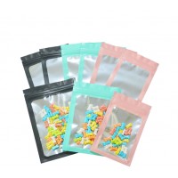 plastic clear front smell proof custom printed ziplock foil weed mylar bags with window