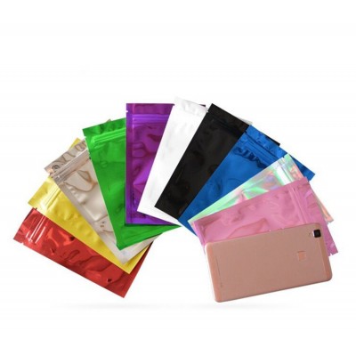 Colorful Zipper Lock flat bag two side opaque pouches Packaging Bags Laminated Aluminum Foil Packaging Bags 10*15cm 4*6inches