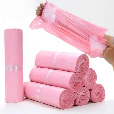 light pink waterproof clothing packaging bag courier express bag