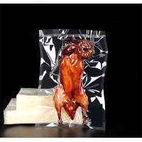 Thick and strong nylon clear printed plastic bags for packaging meat pork beef seafood with ziplock