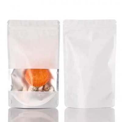 custom printed design logo stand up resealable plastic bags with clear window for spices