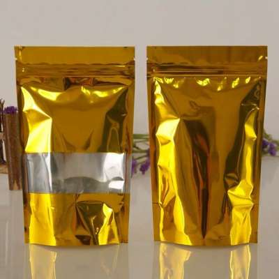 Custom printing plastic stand up zipper food packaging bag with clear window