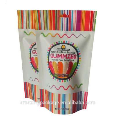 Superior printing ziplock food grade plastic bags with windows for candy