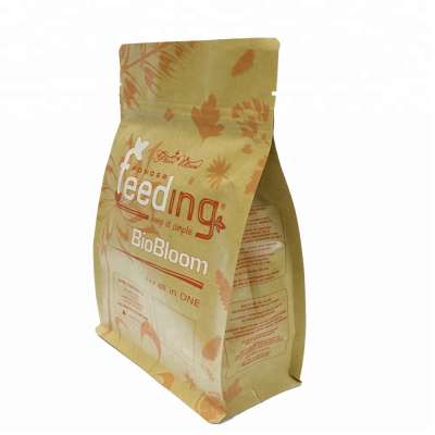 sewn bottom white kraft paper packaging bag for rice sugar spices