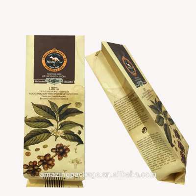 Foil lined stand up spice kraft paper pouch bag for food coffee bag